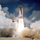 The Space Shuttle Atlantis launches on its first voyage on October 3, 1985.